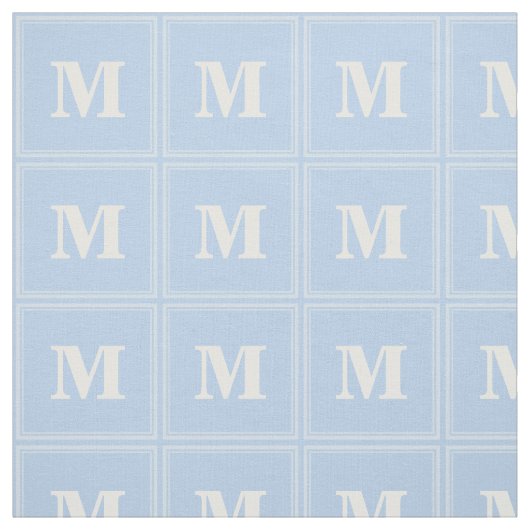 Tissu Monogramme bleu bébé (Échantillon)