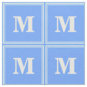 Tissu Monogramme ciel bandes bleues (Fermer)