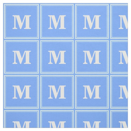 Tissu Monogramme ciel bandes bleues (Échantillon)