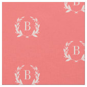 Tissu Monogramme de couronne de corail Laurel (Fermer)