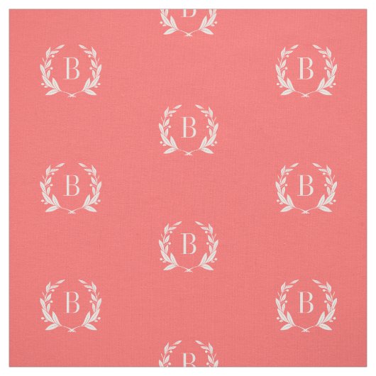 Tissu Monogramme de couronne de corail Laurel (Échantillon)