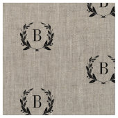 Tissu Monogramme de couronne de Laurel Rustique (Fermer)