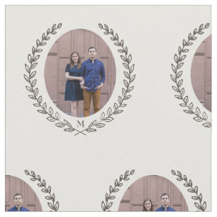 Tissu Monogramme de laurier personnalisé