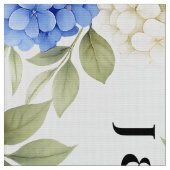 Tissu Monogramme de mariage floral Hydrangea Anémone (Fermer)