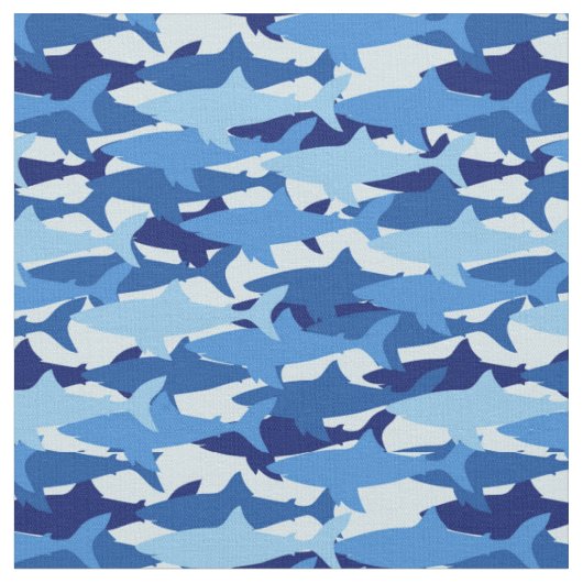 Tissu Monogramme du motif | de requin bleu (Fermer)