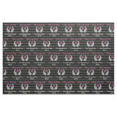 Tissu Monogramme fait sur commande de rose de noir de (Fat Quarter)