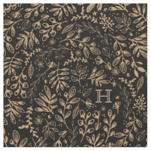 Tissu Monogramme Fleurs de récolte