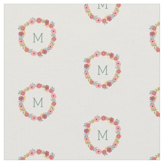 Tissu Monogramme | Floral doux (Fermer)