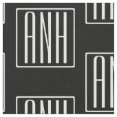Tissu Monogramme initial | Blanc sur noir (Fermer)