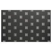 Tissu Monogramme initial | Blanc sur noir (Fat Quarter)