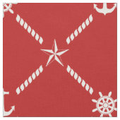 Tissu Monogramme marin rouge et blanc (Fermer)