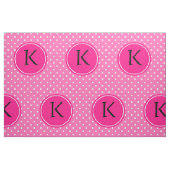 Tissu Monogramme Motif à points rose chaud et blanc (Fat Quarter)