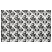 Tissu Monogramme noir classique et chic noir blanc Damas (Fat Quarter)
