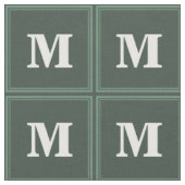 Tissu Monogramme sauge bandes vertes (Fermer)