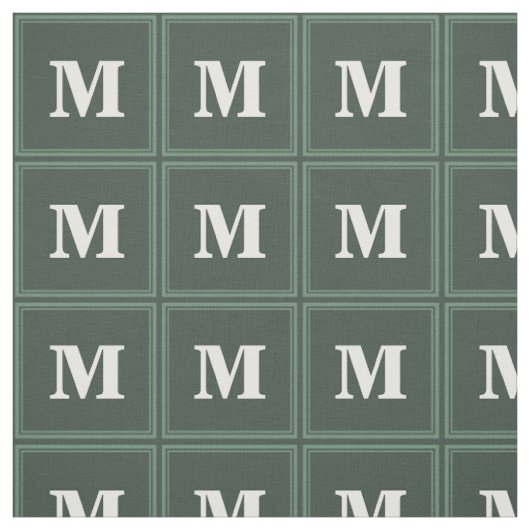 Tissu Monogramme sauge bandes vertes (Échantillon)