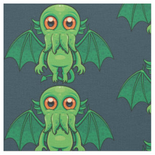 Tissu Monstre du Cthulhu vert