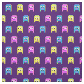 Tissu monstres Aliens pixel graphique rose jaune bleu (Échantillon)