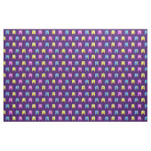 Tissu monstres Aliens pixel graphique rose jaune bleu (Fat Quarter)