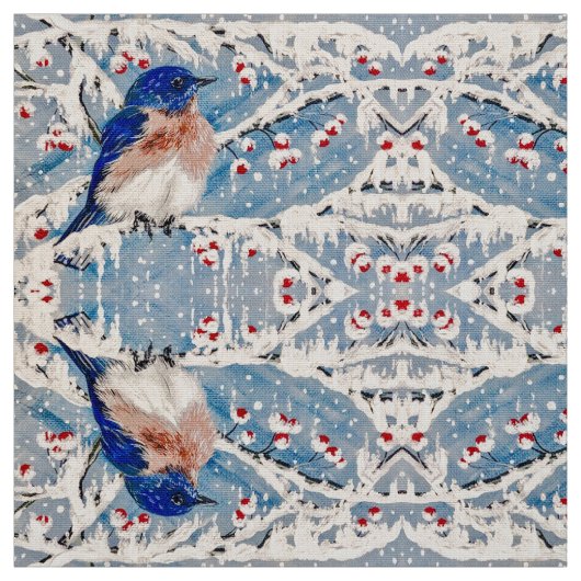 Tissu Mont Bluebird à Holly Berry Fabric (Échantillon)