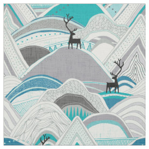 Tissu montagnes de caribou bleues