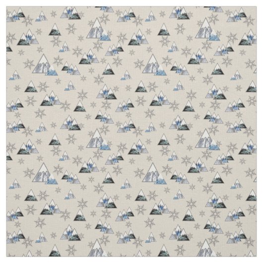 Tissu Montagnes Icy  (Échantillon)