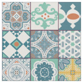 Tissu Moroccan tile-orange et light turquoise (Fermer)