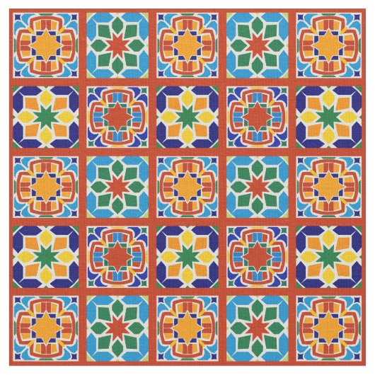 Tissu Moroccan Tile Pattern Fabric Quilting Sewing (Fermer)