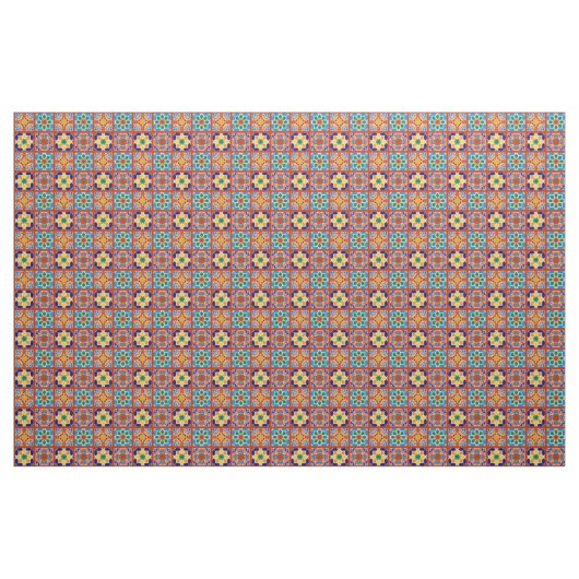 Tissu Moroccan Tile Pattern Fabric Quilting Sewing (Fat Quarter)