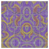 Tissu mosaïque marocaine violet rouge turquoise or (Fermer)