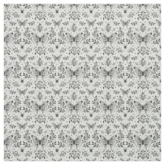 Tissu Moth magique noire et blanche (Échantillon)