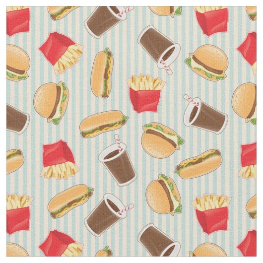 Tissu Motif 2 d'aliments de préparation rapide (Fermer)