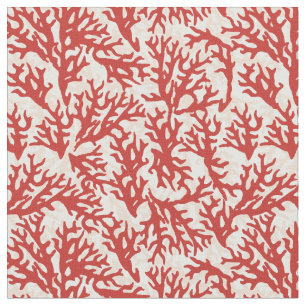 Tissu Motif 2 de corail rouge