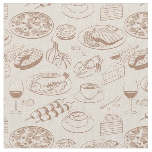Tissu Motif 3 de nourriture (Fermer)