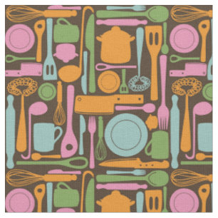 Tissu Motif 3 d'ustensiles de cuisine