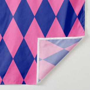 Tissu Motif à carreaux Harlequin rose et bleu 