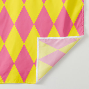 Tissu Motif à carreaux Harlequin rose et jaune