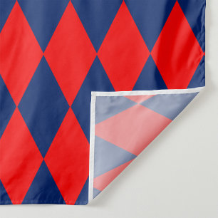 Tissu Motif à carreaux Harlequin rouge et bleu