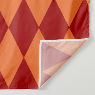 Tissu Motif à carreaux Harlequin rouge et orange