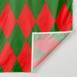 Tissu Motif à carreaux Harlequin rouge et vert 