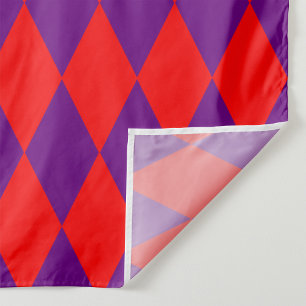 Tissu Motif à carreaux Harlequin rouge et violet 