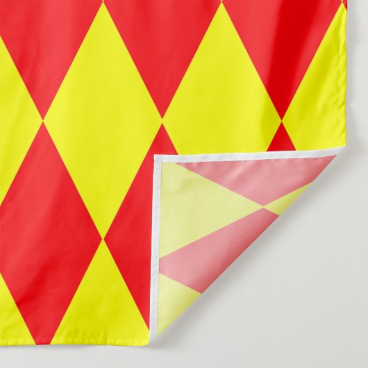Tissu Motif à carreaux Harlequin rouge jaune