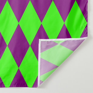 Tissu Motif à carreaux Harlequin vert et violet 
