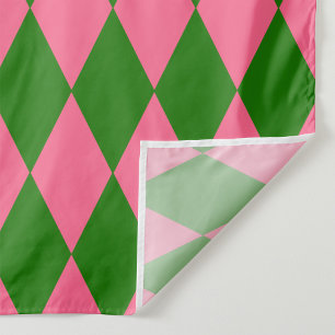 Tissu Motif à carreaux Harlequin vert rose