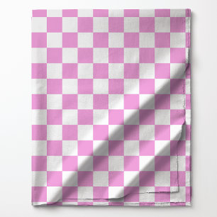 Tissu Motif à carreaux rose et blanc