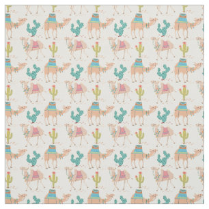 Tissu motif à chameaux, motif à cactus, empreinte dés