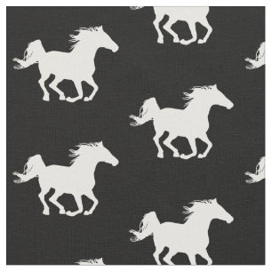 Tissu Motif à cheval blanc Galloping Amateur de chevau