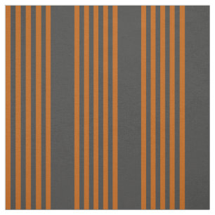 Tissu Motif à cinq bandes Burnt orange et charbon de boi