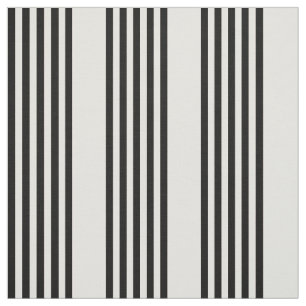 Tissu Motif à cinq bandes noir et beige