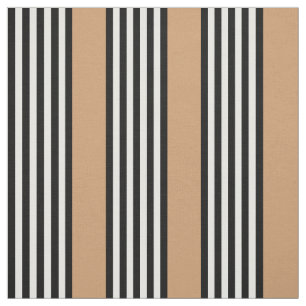 Tissu Motif à cinq bandes noir et blanc avec bronzage