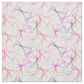 Tissu Motif à ciseaux gris rose violet (Échantillon)